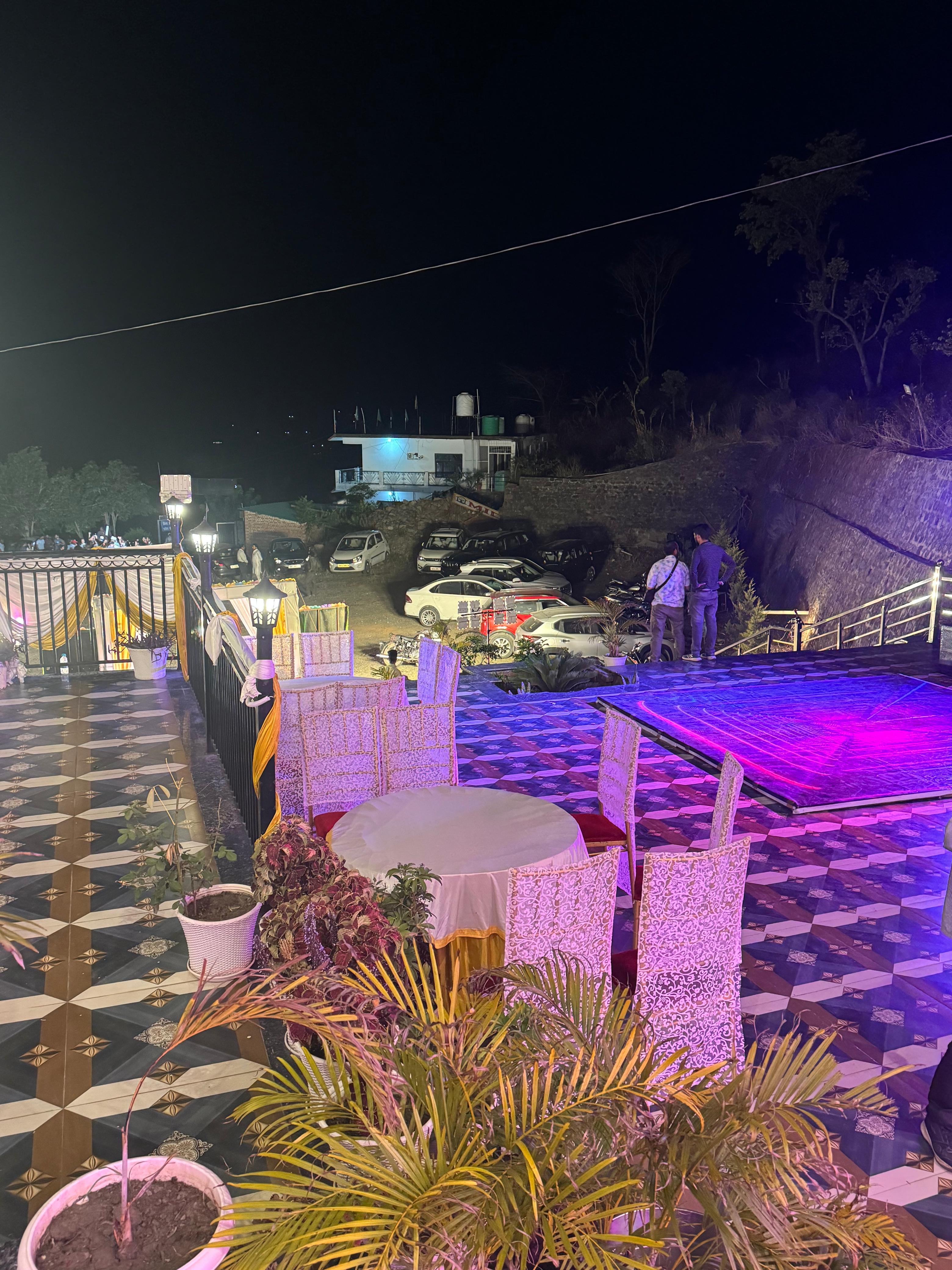 Night event garden view
